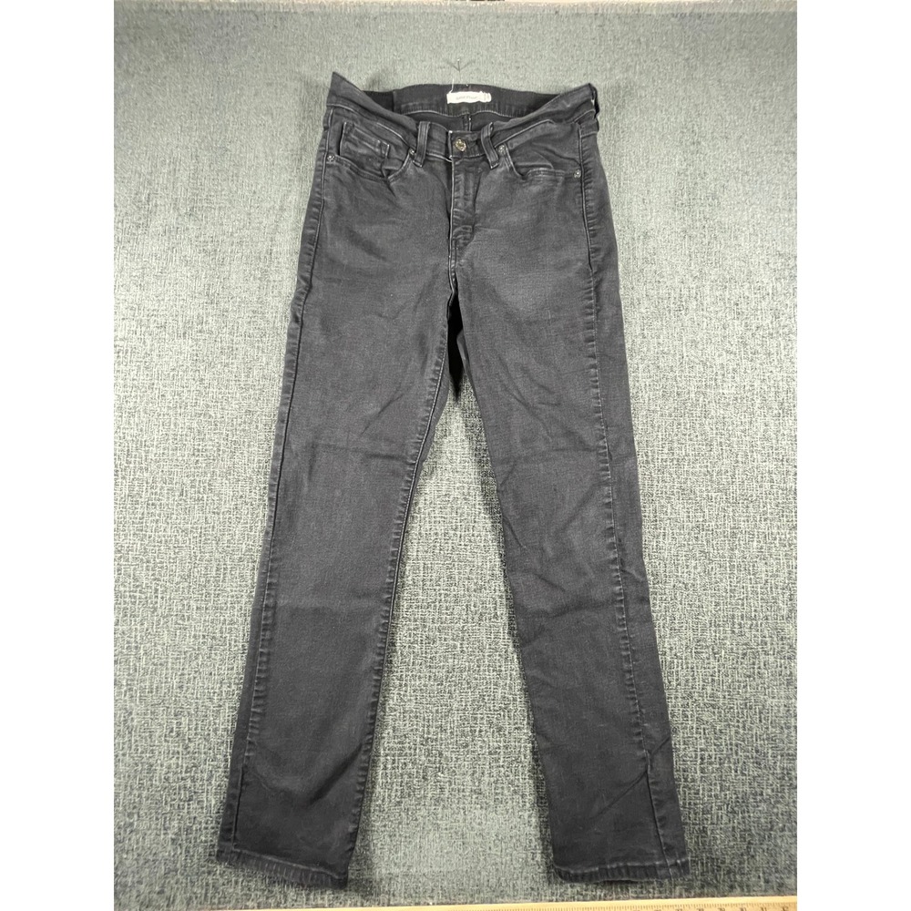 Levis Womens Classic Straight Leg Jeans Charcoal Black Size 8 Stretch Denim